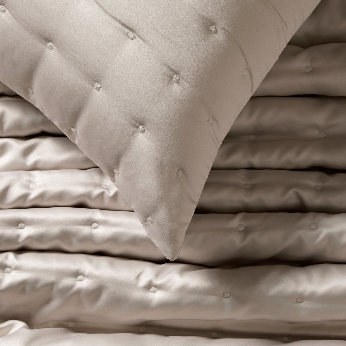 Vienna Quilted Satin Cushion Cover - Champagne - DUSK