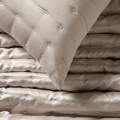 Vienna Quilted Satin Cushion Cover - Champagne - DUSK