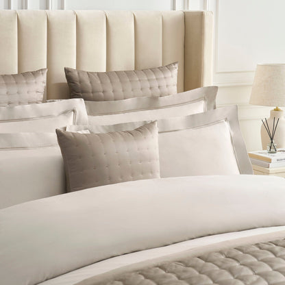 Vienna Quilted Satin Cushion Cover - Taupe - DUSK