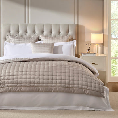 Vienna Quilted Satin Throw 1.5m x 2m - Champagne - DUSK