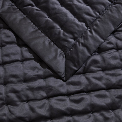 Vienna Quilted Throw 1.5m x 2m - Black - DUSK
