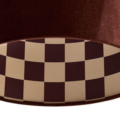 Vikki Velvet Checkerboard Ceiling Shade - Brown - DUSK