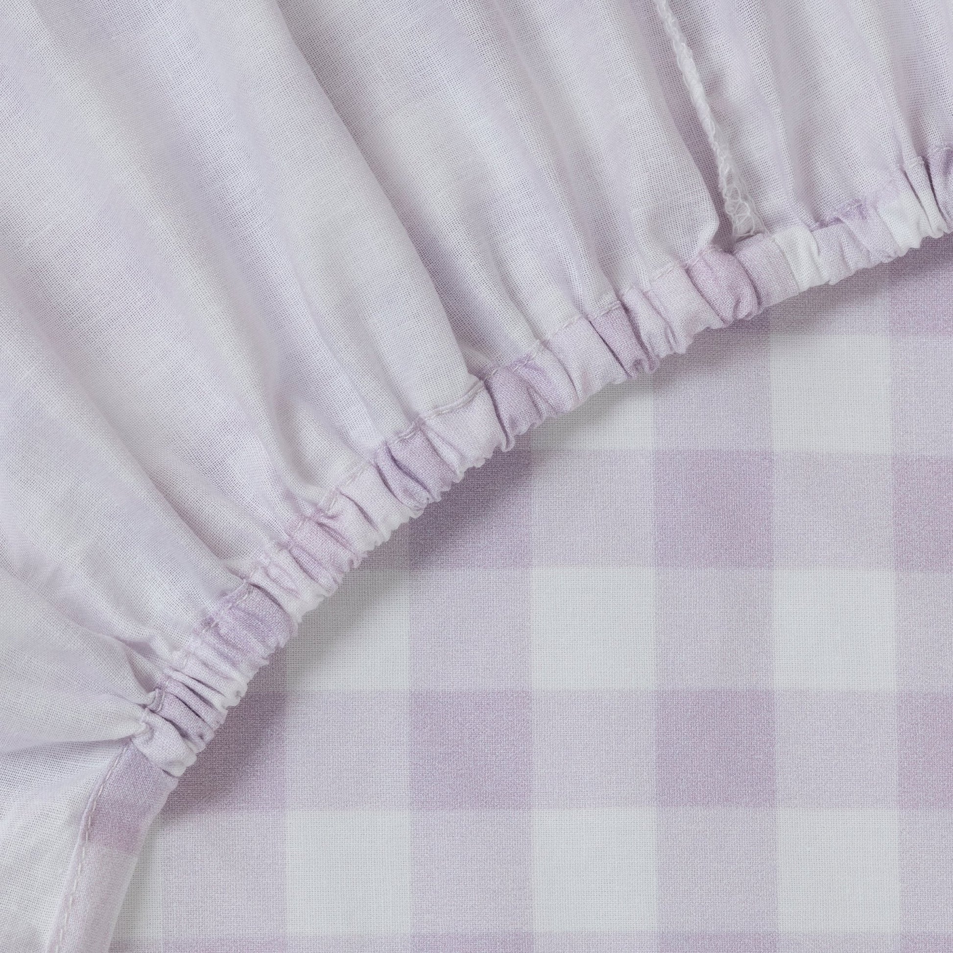 Violet 100% Cotton Fitted Sheet - Purple Gingham - DUSK