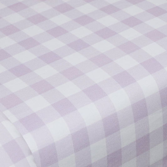 Violet 100% Cotton Fitted Sheet - Purple Gingham - DUSK