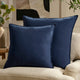 Washed Cotton Linen Blend Plain Dye Sofa Cushion Cover - Midnight - DUSK