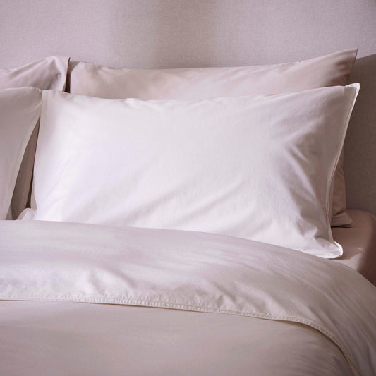 Washed Cotton Plain Dye Duvet Cover Set - Almond - DUSK