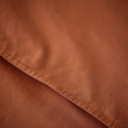 Washed Cotton Plain Dye Duvet Cover Set - Cinnamon - DUSK