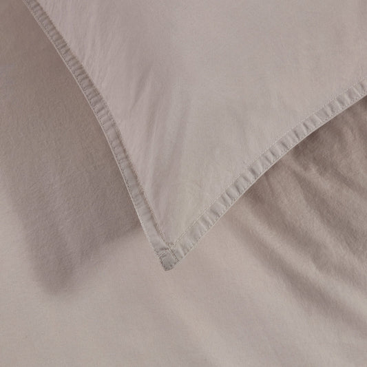 Washed Cotton Plain Dye Duvet Cover Set - Sand - DUSK