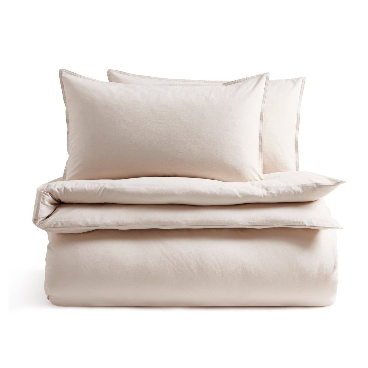 Washed Cotton Ramie Linen Look Plain Dye Duvet Cover - Desert Sand - DUSK
