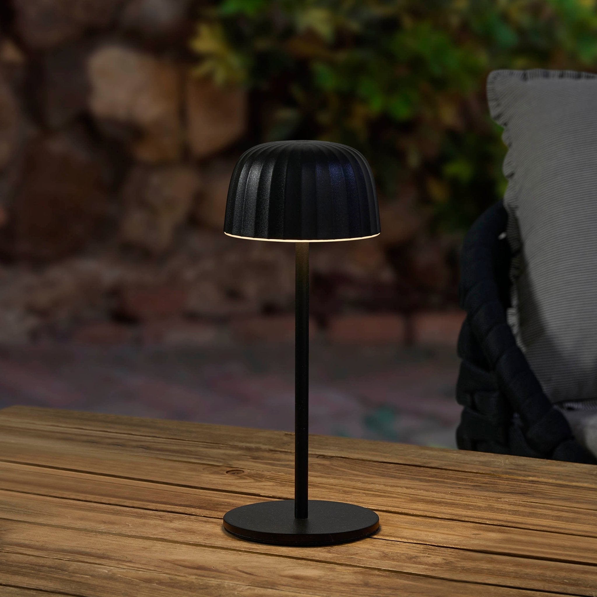 Waterproof LED Rechargeable Table Light - Black - DUSK