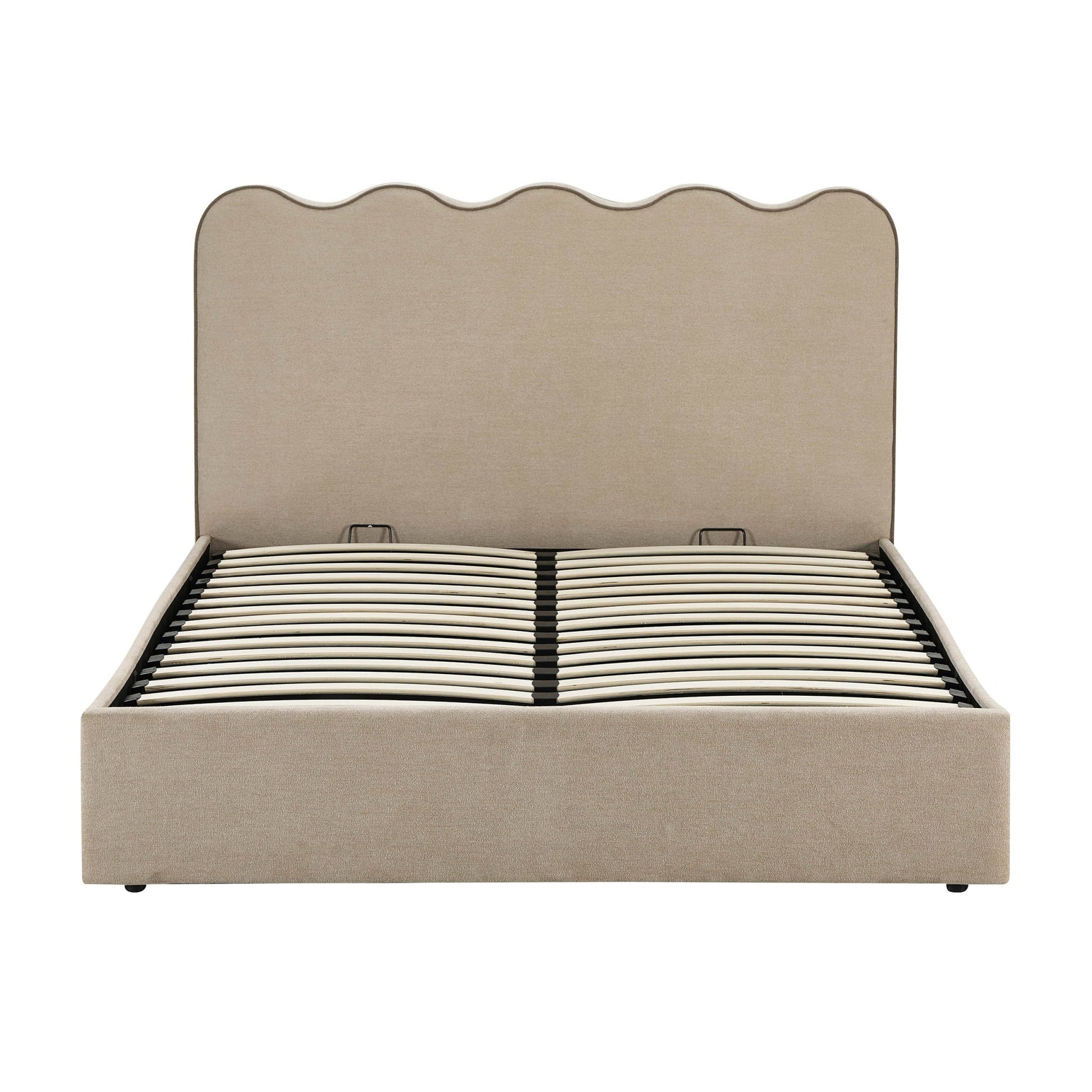 Wavey Ottoman Storage Bed - Chenille Oatmeal - DUSK
