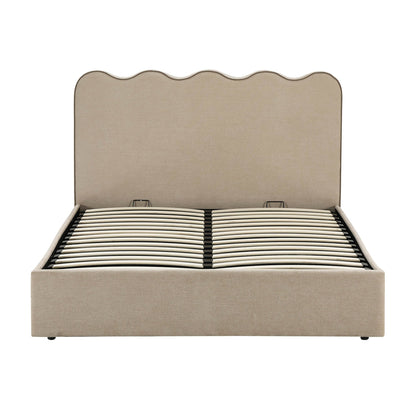 Wavey Ottoman Storage Bed - Chenille Oatmeal - DUSK