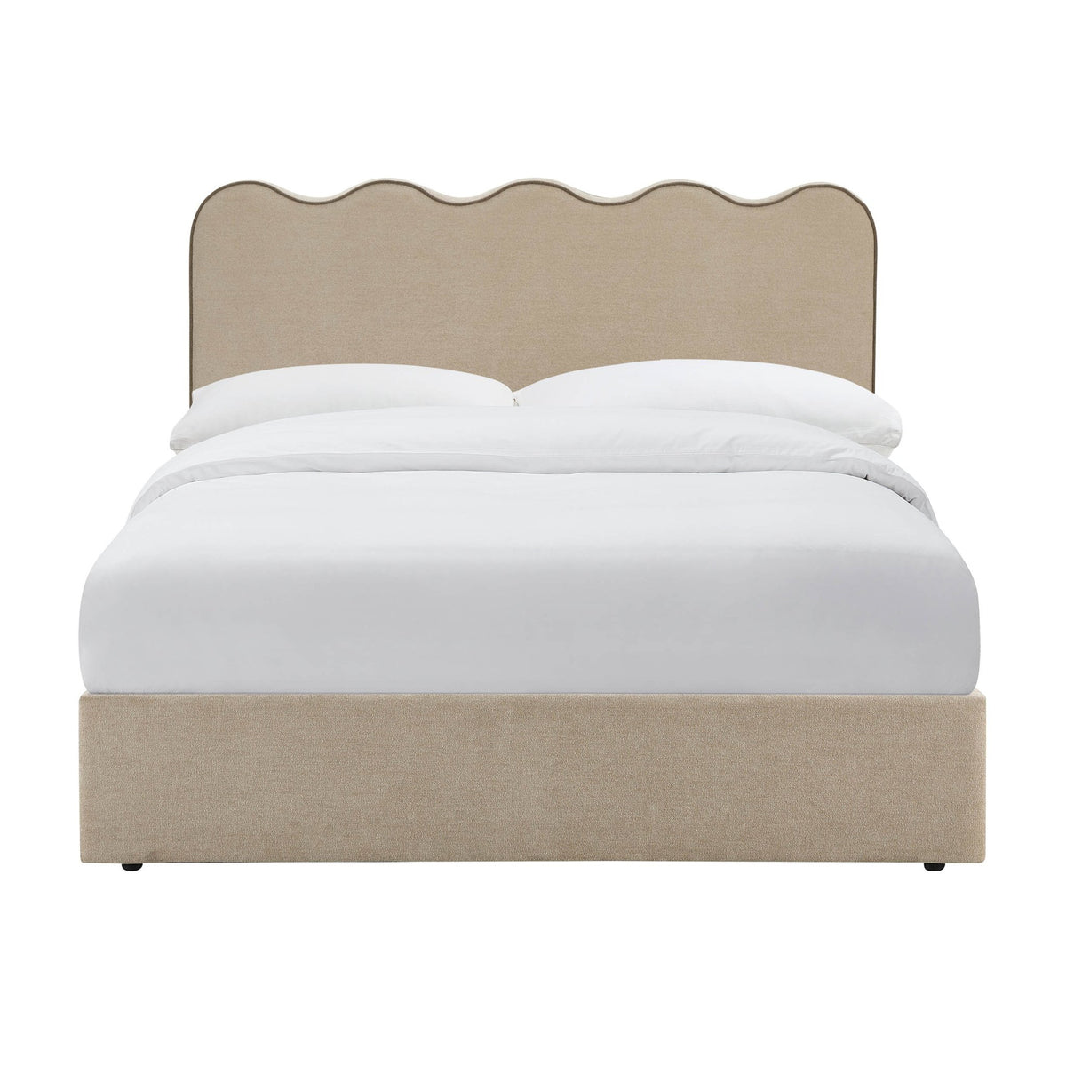 Wavey Ottoman Storage Bed - Chenille Oatmeal - DUSK