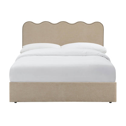 Wavey Ottoman Storage Bed - Chenille Oatmeal - DUSK