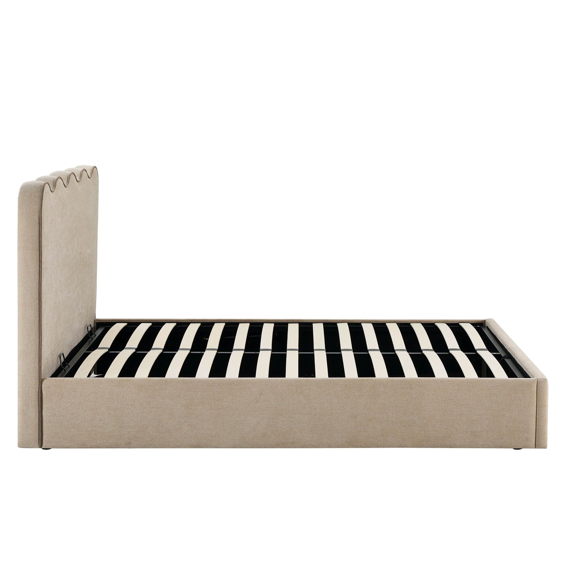 Wavey Ottoman Storage Bed - Chenille Oatmeal - DUSK