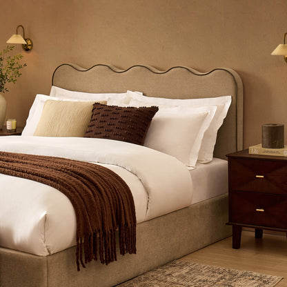 Wavey Ottoman Storage Bed - Chenille Oatmeal - DUSK