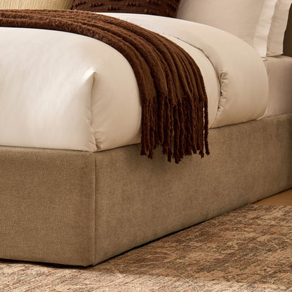 Wavey Ottoman Storage Bed - Chenille Oatmeal - DUSK