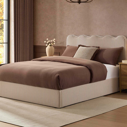 Wavey Ottoman Storage Bed - Chocolate Stripe - DUSK