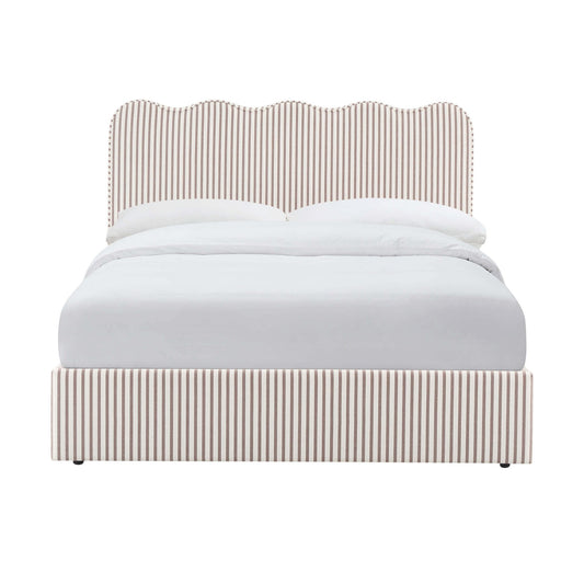 Wavey Ottoman Storage Bed - Chocolate Stripe - DUSK