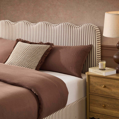 Wavey Ottoman Storage Bed - Chocolate Stripe - DUSK