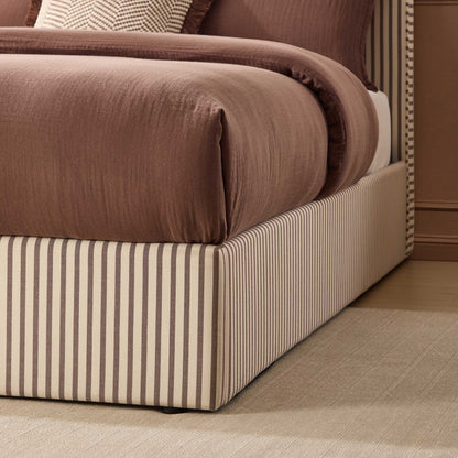 Wavey Ottoman Storage Bed - Chocolate Stripe - DUSK