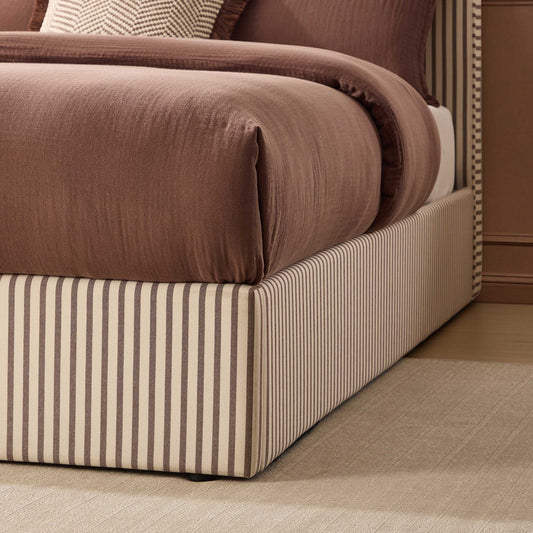 Wavey Ottoman Storage Bed - Chocolate Stripe - DUSK