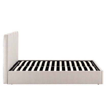 Wavey Ottoman Storage Bed - Chocolate Stripe - DUSK