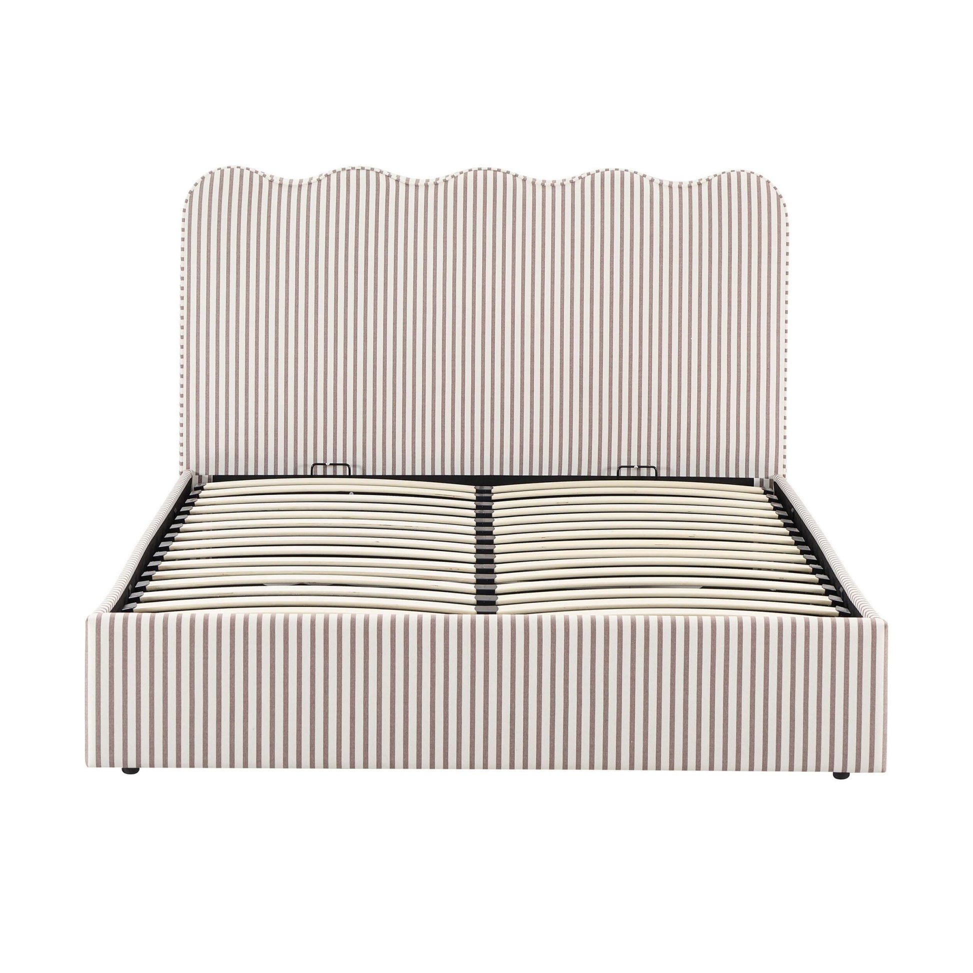 Wavey Ottoman Storage Bed - Chocolate Stripe - DUSK