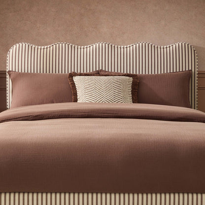 Wavey Ottoman Storage Bed - Chocolate Stripe - DUSK