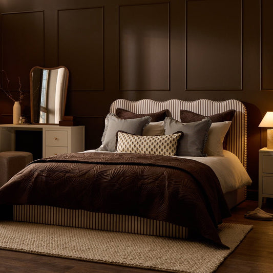 Wavy Ottoman Storage Bed - Chocolate Stripe - DUSK