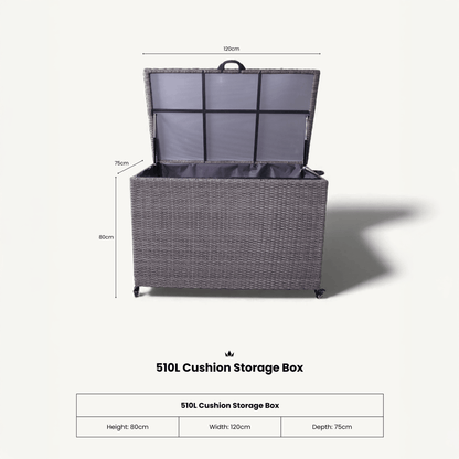 Weave Outdoor Storage Box 510L - Charcoal - DUSK