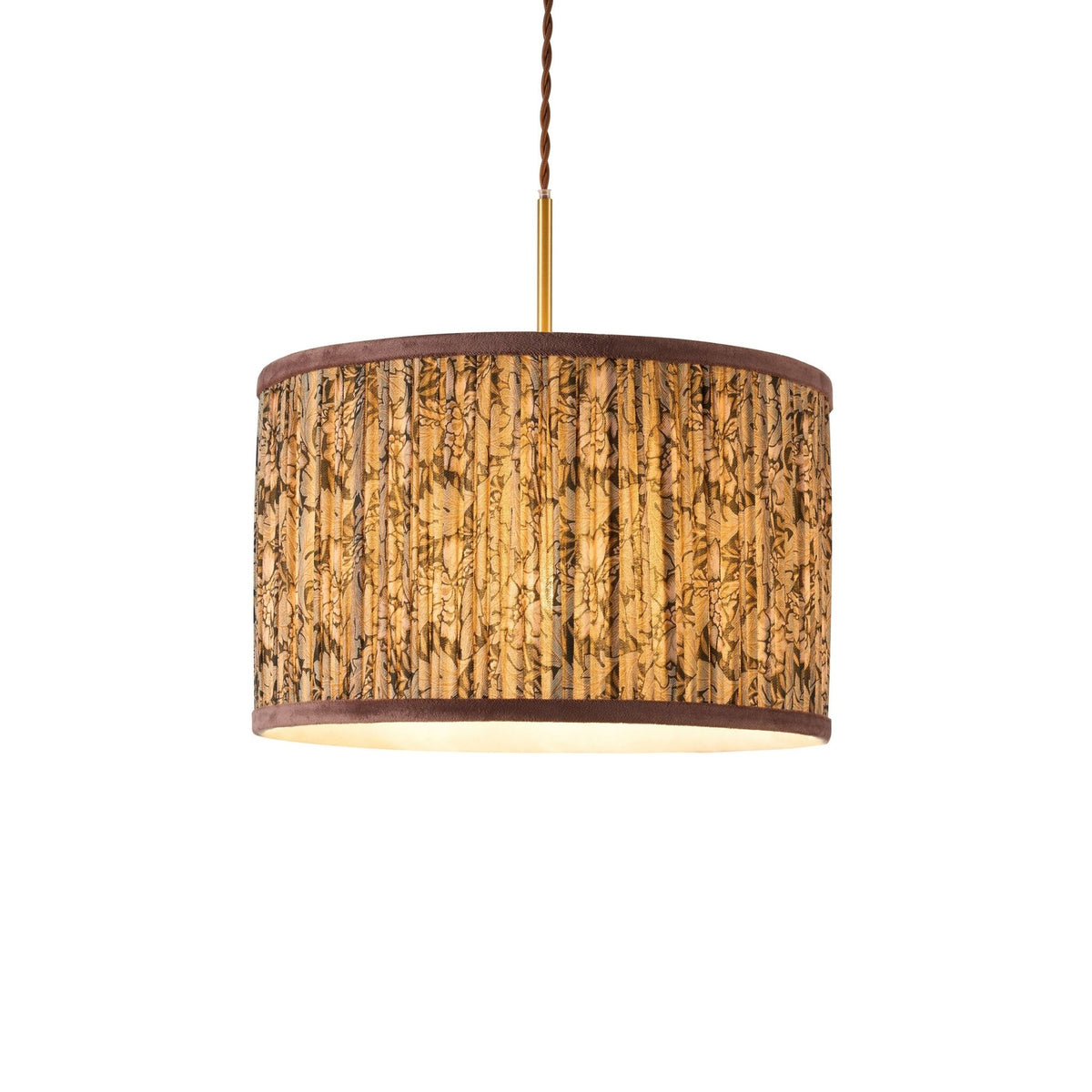 William Pleated Traditional Pattern Ceiling Shade - Green - DUSK