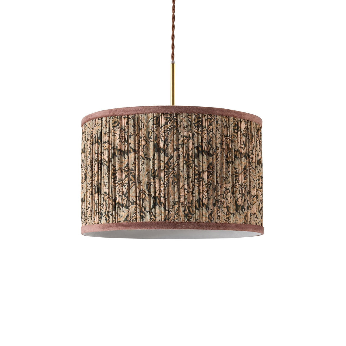 William Pleated Traditional Pattern Ceiling Shade - Green - DUSK