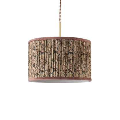 William Pleated Traditional Pattern Ceiling Shade - Green - DUSK
