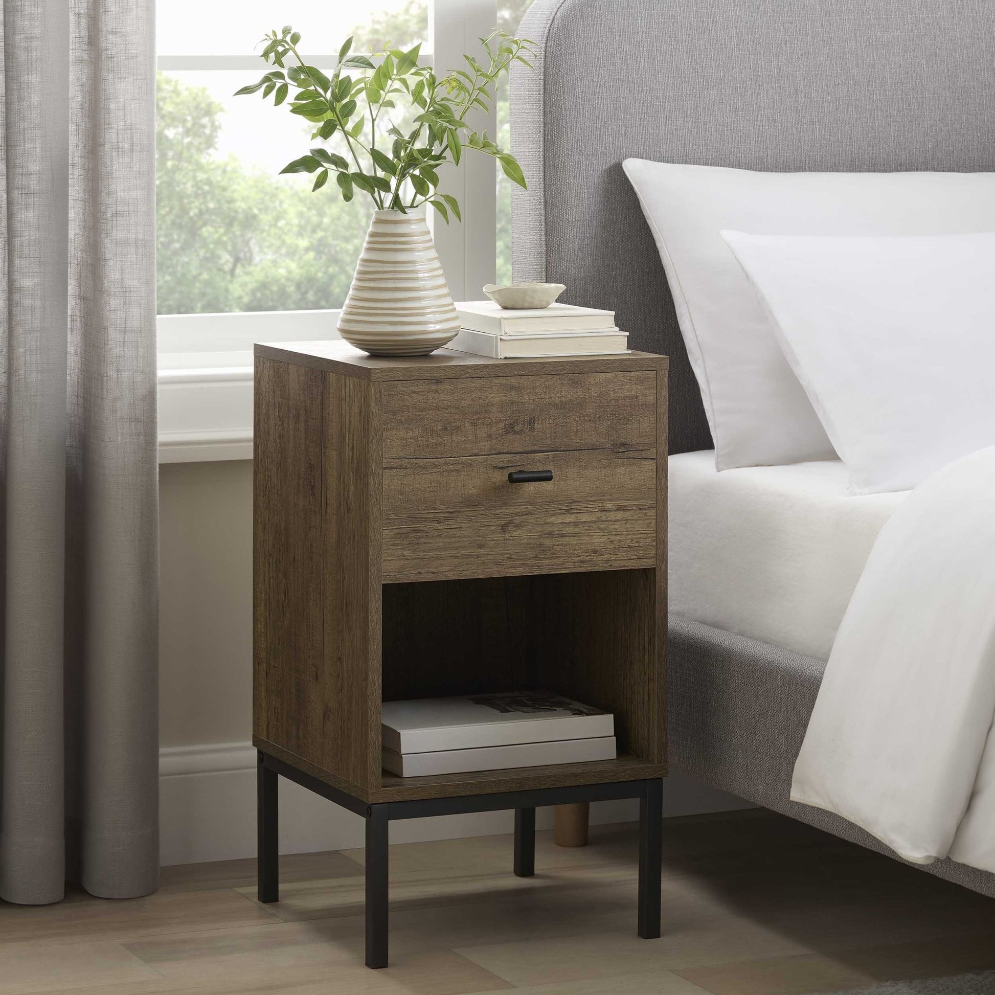 Willow 1 Drawer Nightstand - Mango Wood - DUSK