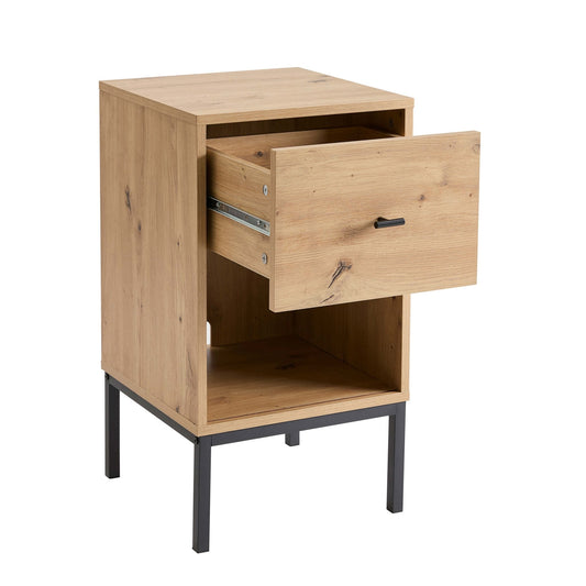 Willow 1 Drawer Nightstand - Oak Effect - DUSK