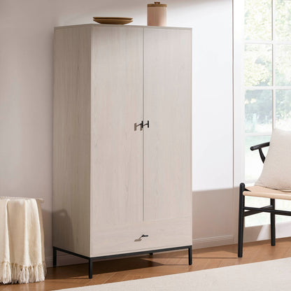 Willow 2 Door Wardrobe with Drawer - Light Wood - DUSK