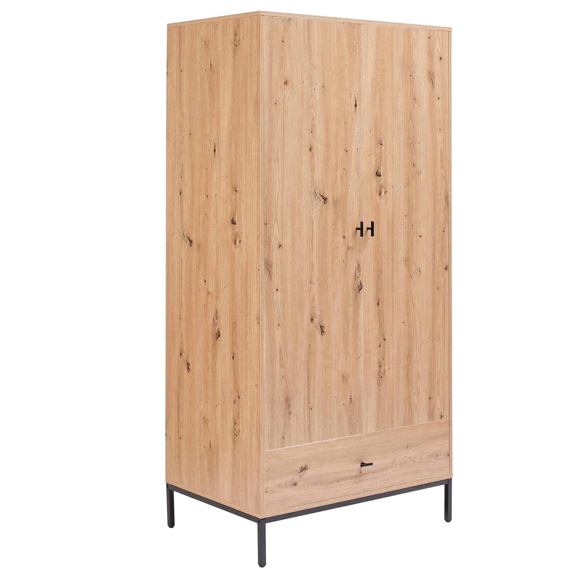 Willow 2 Door Wardrobe with Drawer - Natural - DUSK