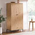 Willow 2 Door Wardrobe with Drawer - Natural - DUSK