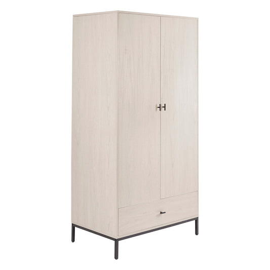 Willow 2 Door Wardrobe with Drawers - Light Wood - DUSK