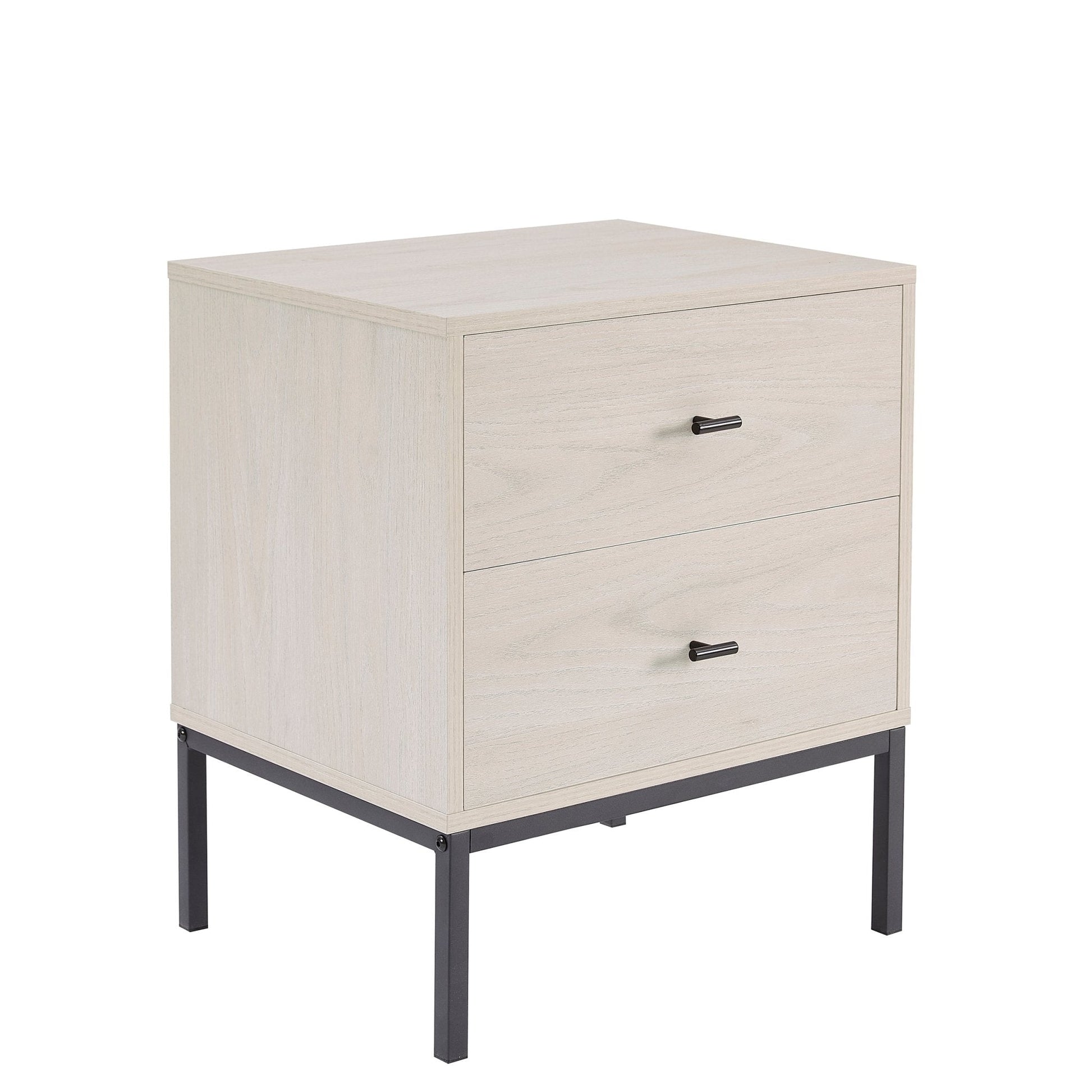 Willow 2 Drawer Bedside Table - Light Wood - DUSK