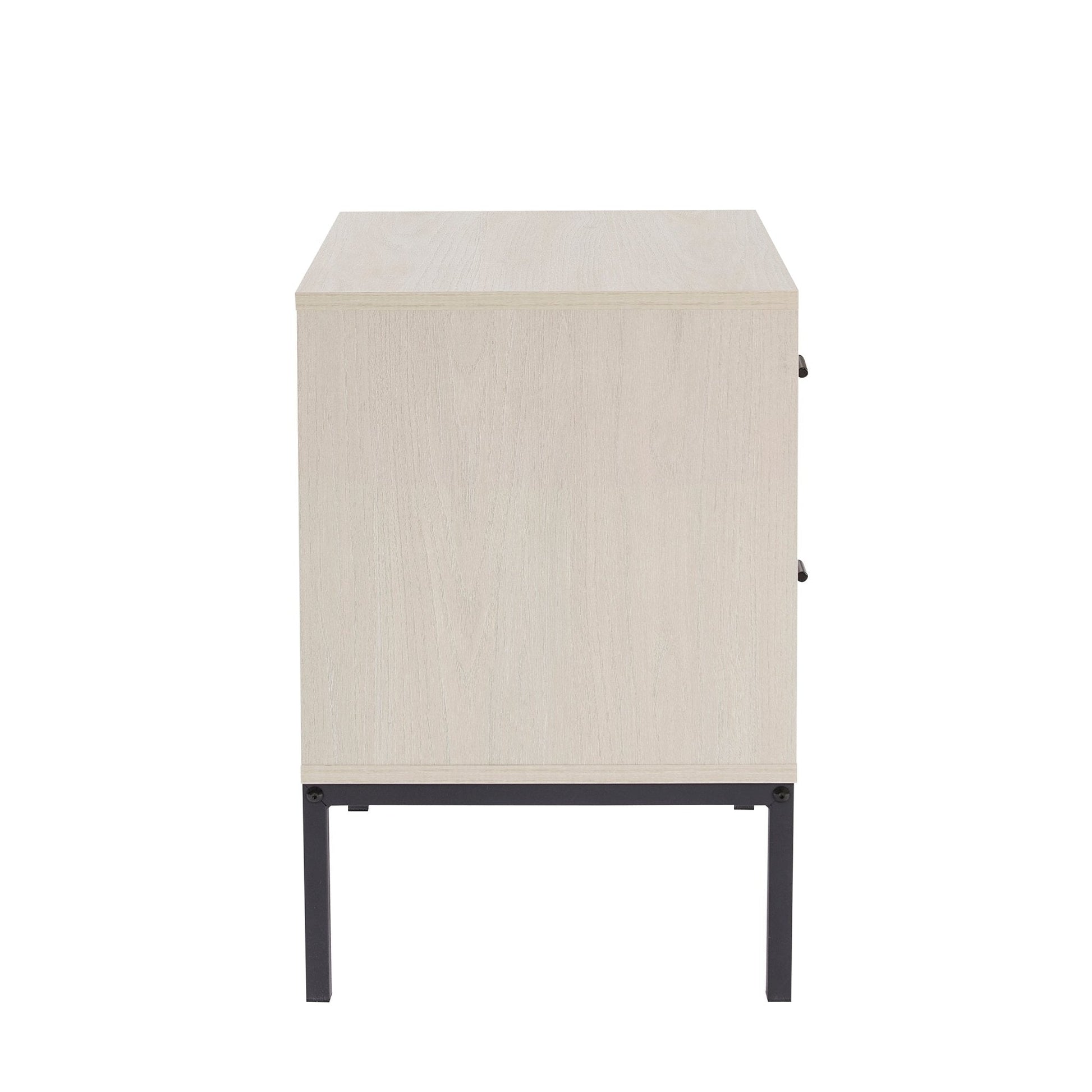 Willow 2 Drawer Bedside Table - Light Wood - DUSK