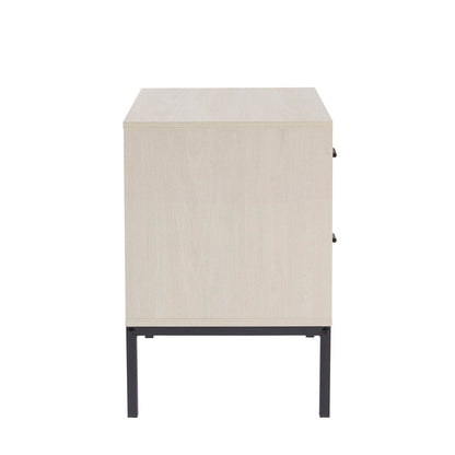 Willow 2 Drawer Bedside Table - Light Wood - DUSK