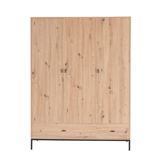 Willow 3 Door Wardrobe with Drawers - Natural - DUSK