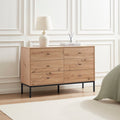 Willow 6 Drawer Chest of Drawers - Oak Effect - DUSK