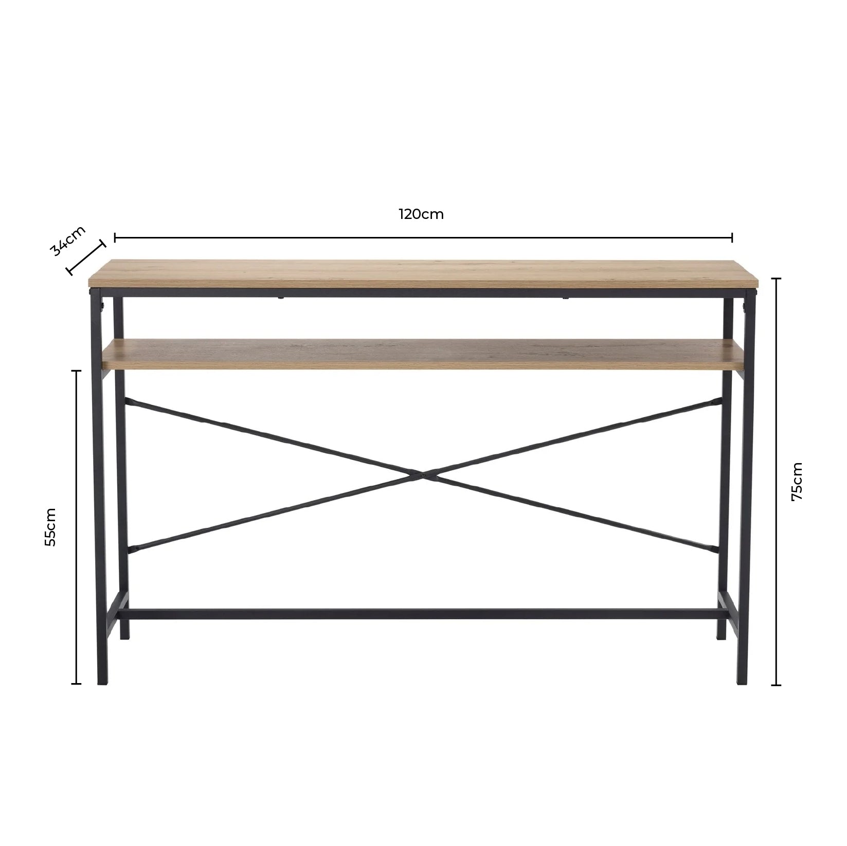 Willow Console Dressing Table - Oak Effect - DUSK