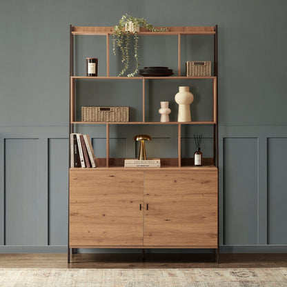 Willow Large Shelving Unit - Oak Effect - DUSK