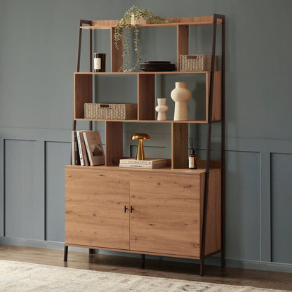 Willow Large Shelving Unit - Oak Effect - DUSK