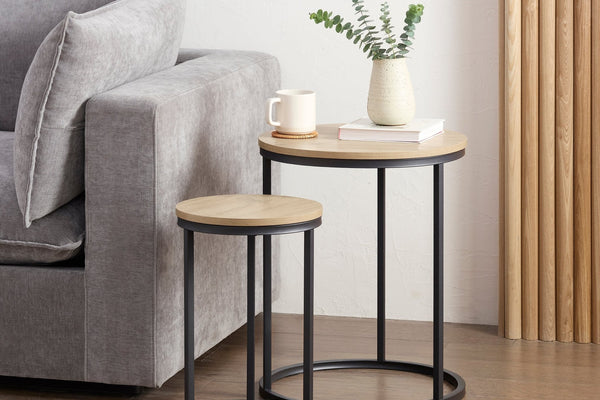 Willow Nesting Side Table - Wood - DUSK