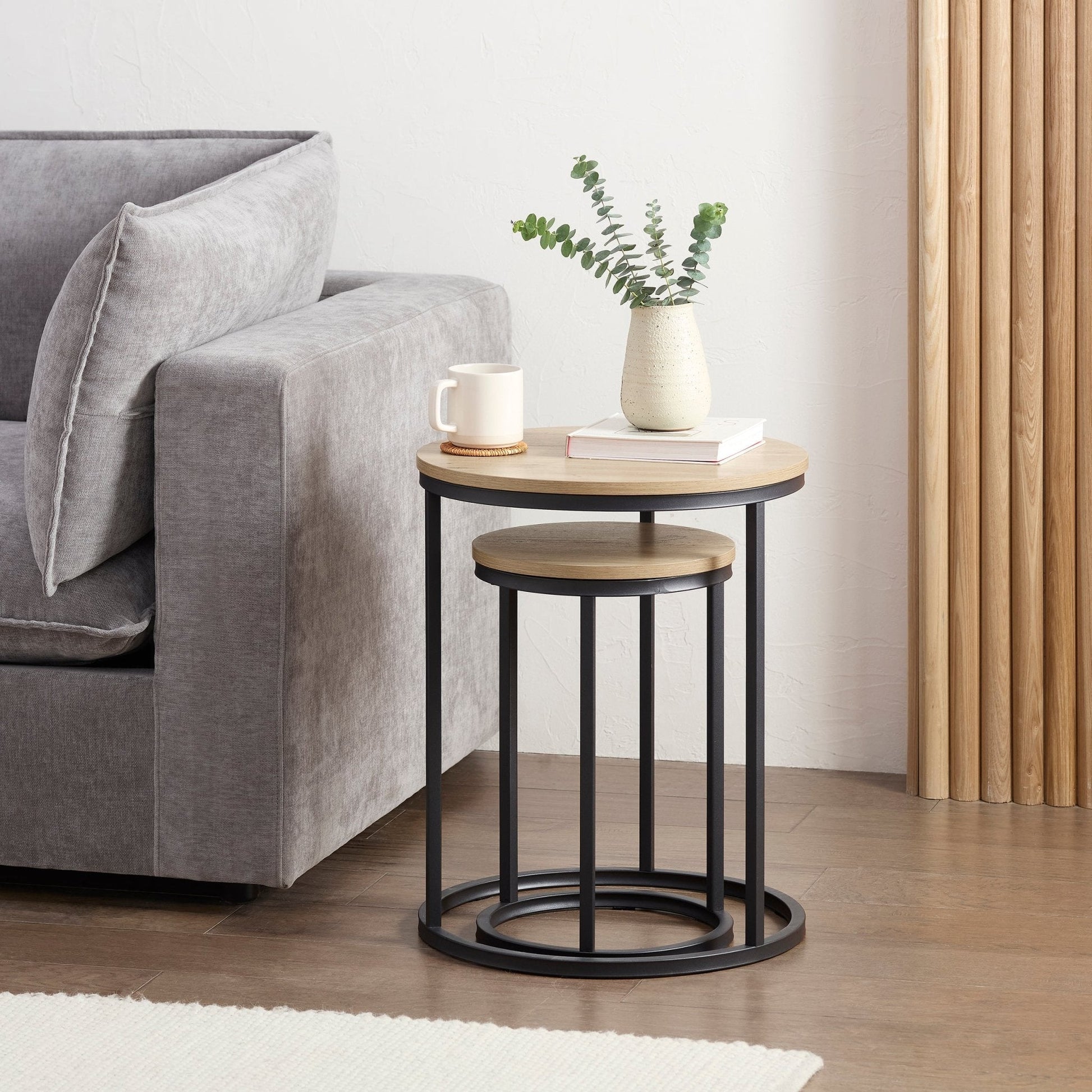 Willow Nesting Side Table - Wood - DUSK